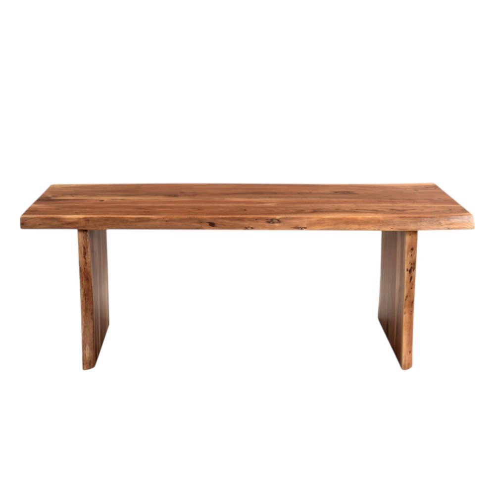 51" Brown Solid Wood Sled Coffee Table HomeRoots
