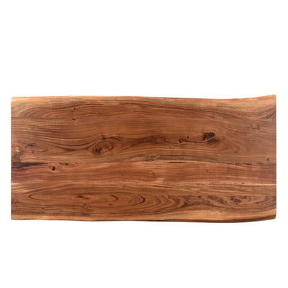 51" Brown Solid Wood Sled Coffee Table HomeRoots