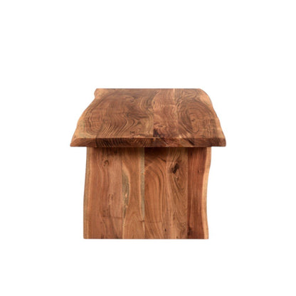 51" Brown Solid Wood Sled Coffee Table HomeRoots