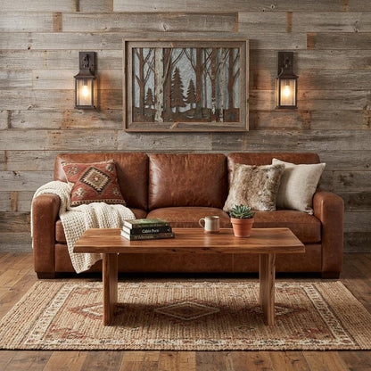 51" Brown Solid Wood Sled Coffee Table HomeRoots