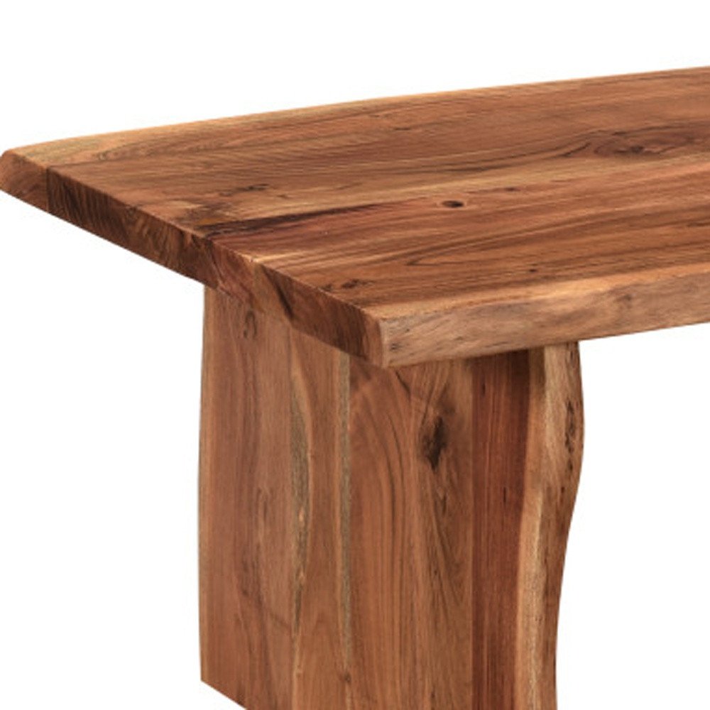 51" Brown Solid Wood Sled Coffee Table HomeRoots