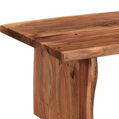 51" Brown Solid Wood Sled Coffee Table HomeRoots