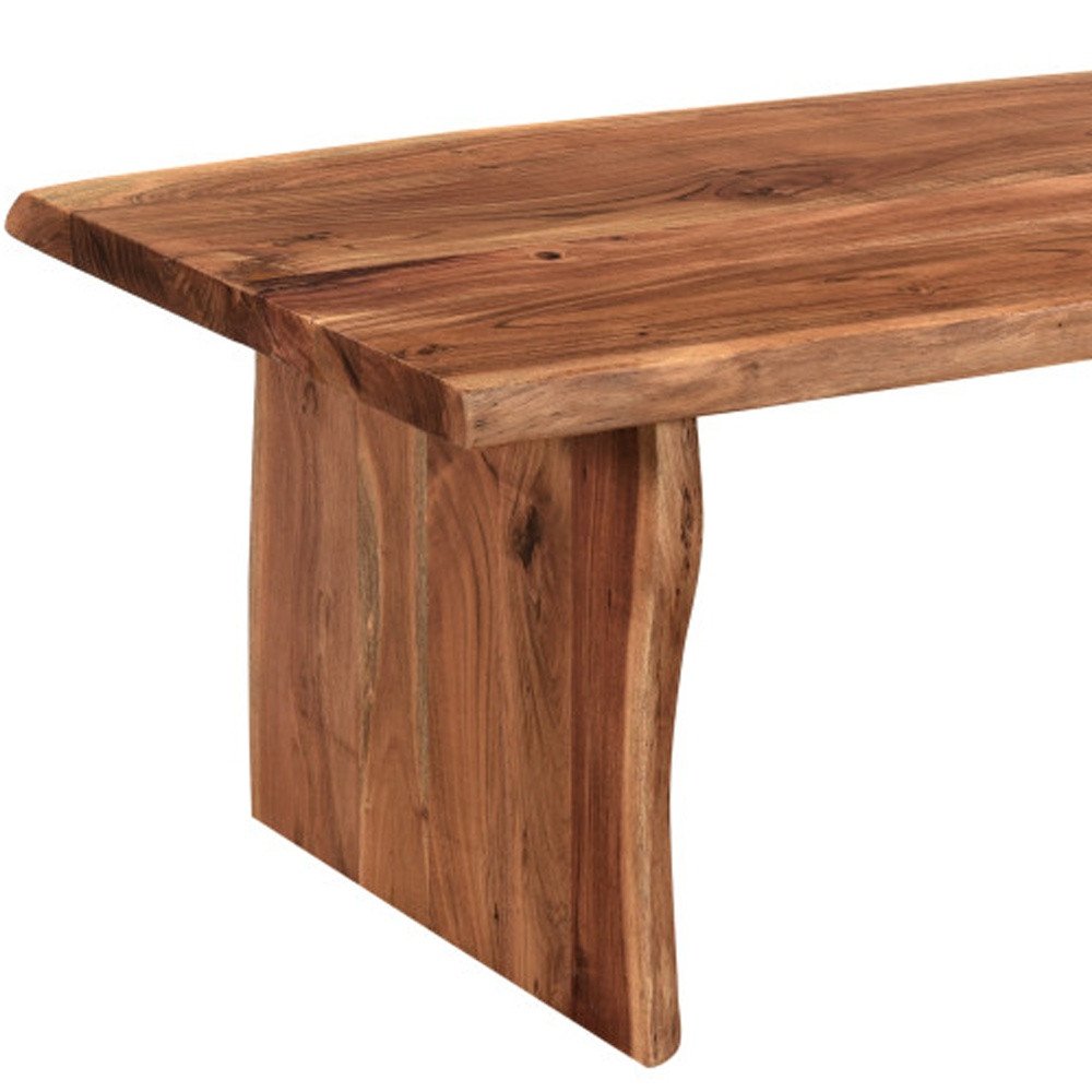 51" Brown Solid Wood Sled Coffee Table HomeRoots