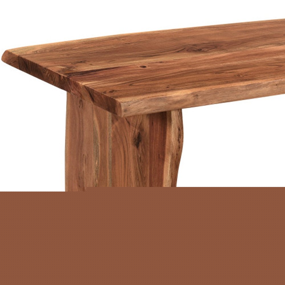 51" Brown Solid Wood Sled Coffee Table HomeRoots