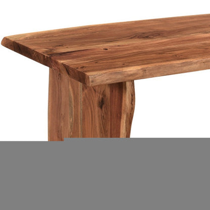 51" Brown Solid Wood Sled Coffee Table HomeRoots