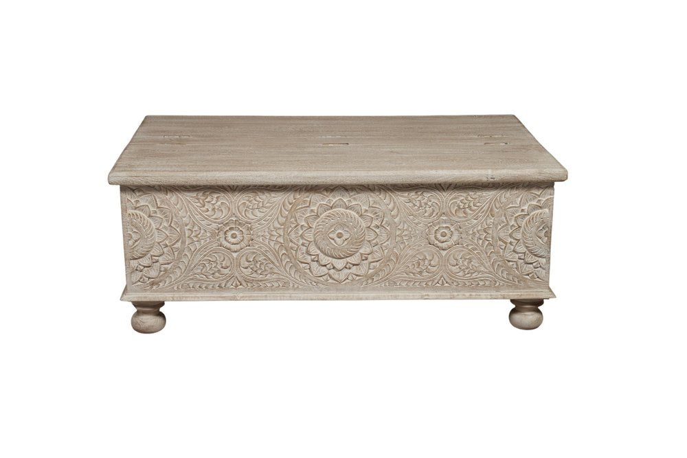 49" Natural Solid Wood Distressed Lift Top Coffee Table HomeRoots