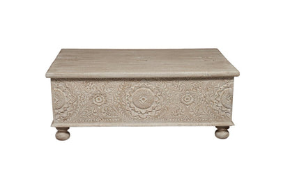 49" Natural Solid Wood Distressed Lift Top Coffee Table HomeRoots