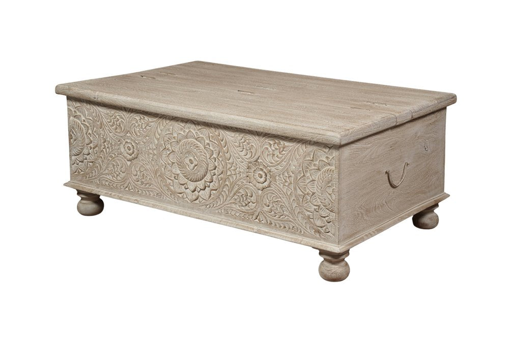 49" Natural Solid Wood Distressed Lift Top Coffee Table HomeRoots