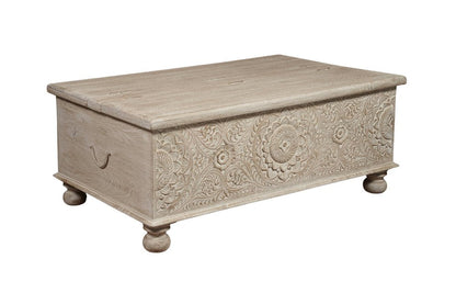 49" Natural Solid Wood Distressed Lift Top Coffee Table HomeRoots