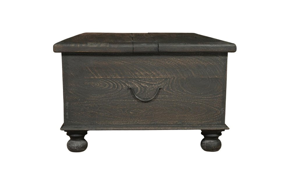 49" Black Solid Wood Distressed Lift Top Coffee Table HomeRoots