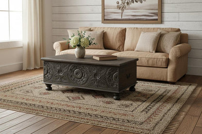 49" Black Solid Wood Distressed Lift Top Coffee Table HomeRoots