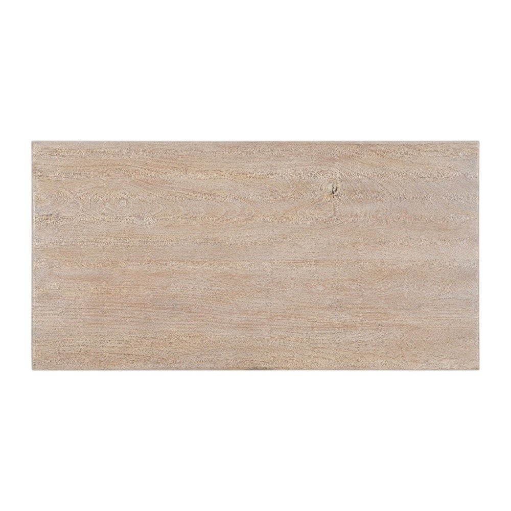 51" White Solid Wood Distressed Coffee Table HomeRoots