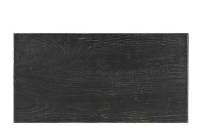 51" Black Solid Wood Distressed Coffee Table - FurniFindUSA