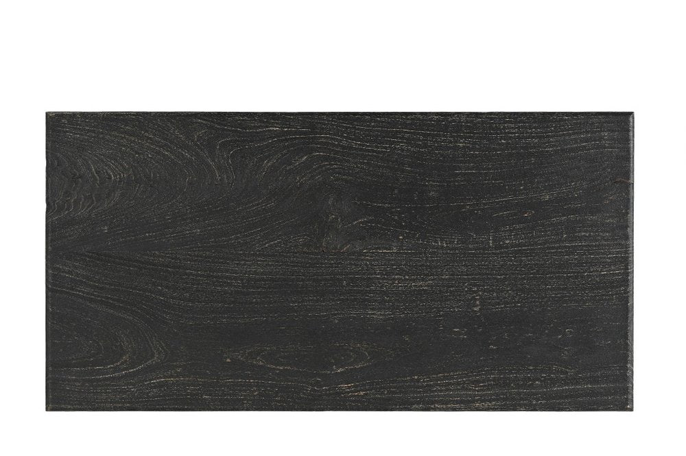 51" Black Solid Wood Distressed Coffee Table HomeRoots