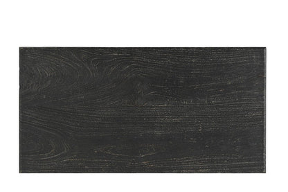 51" Black Solid Wood Distressed Coffee Table HomeRoots