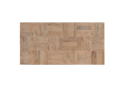 59" Natural and Black Solid Wood Block Coffee Table HomeRoots