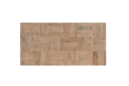 59" Natural and Black Solid Wood Block Coffee Table HomeRoots