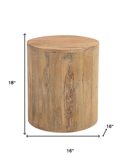 18" Natural Solid Wood Round End Table HomeRoots