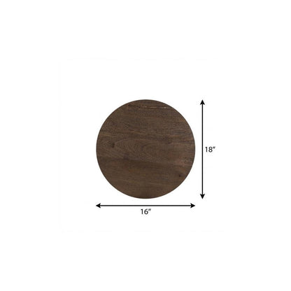 18" Dark Brown Solid Wood Round End Table HomeRoots