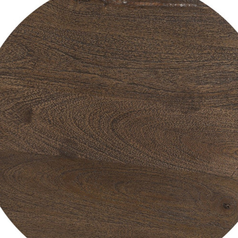 18" Dark Brown Solid Wood Round End Table HomeRoots