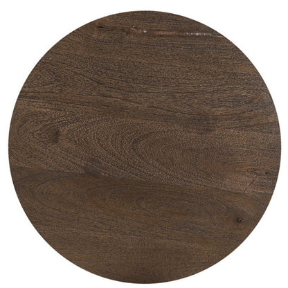 18" Dark Brown Solid Wood Round End Table HomeRoots