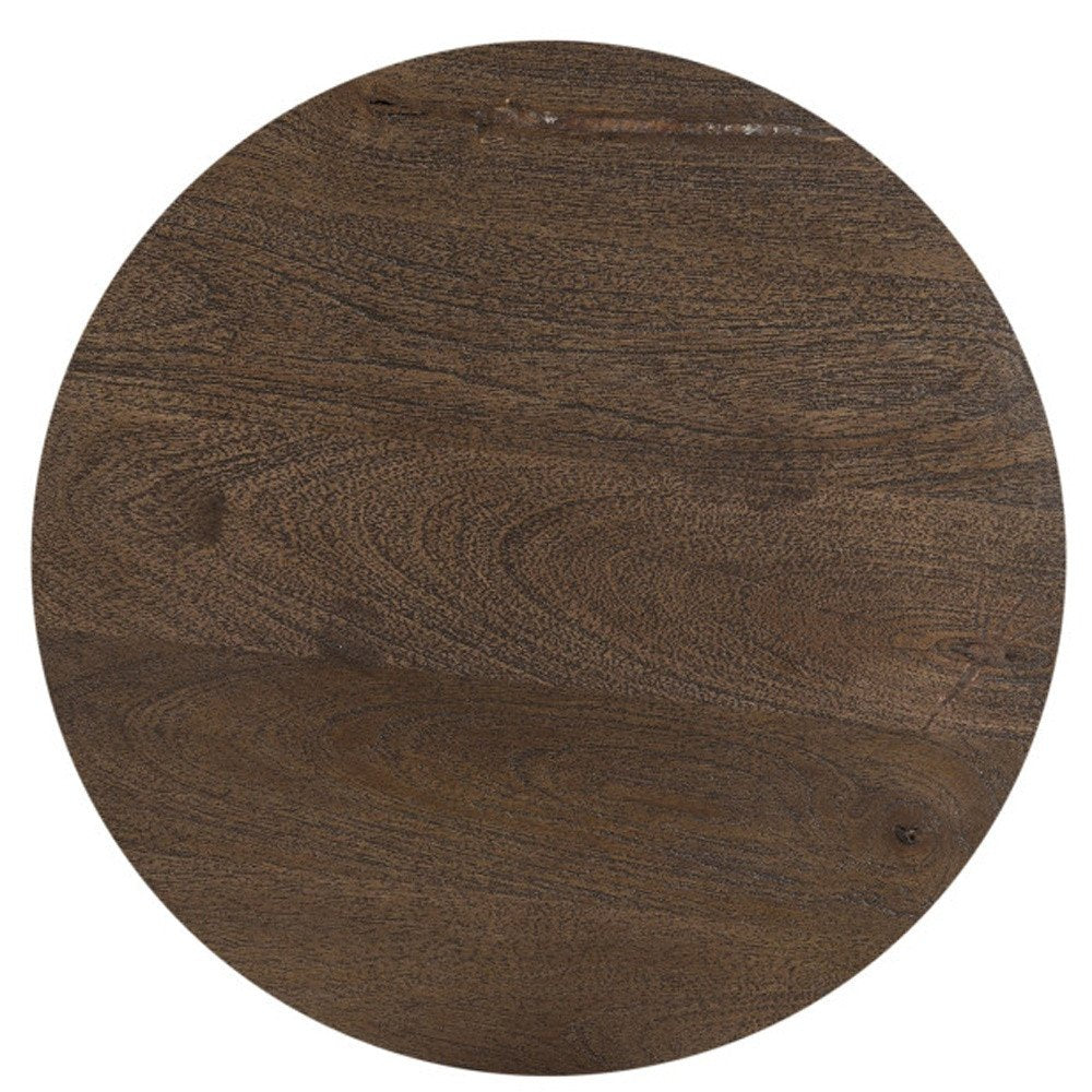 18" Dark Brown Solid Wood Round End Table HomeRoots