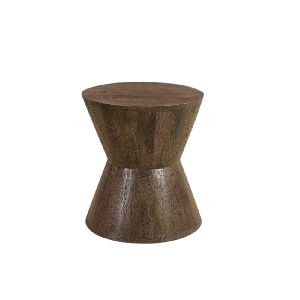 18" Dark Brown Solid Wood Round End Table HomeRoots