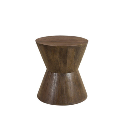 18" Dark Brown Solid Wood Round End Table HomeRoots