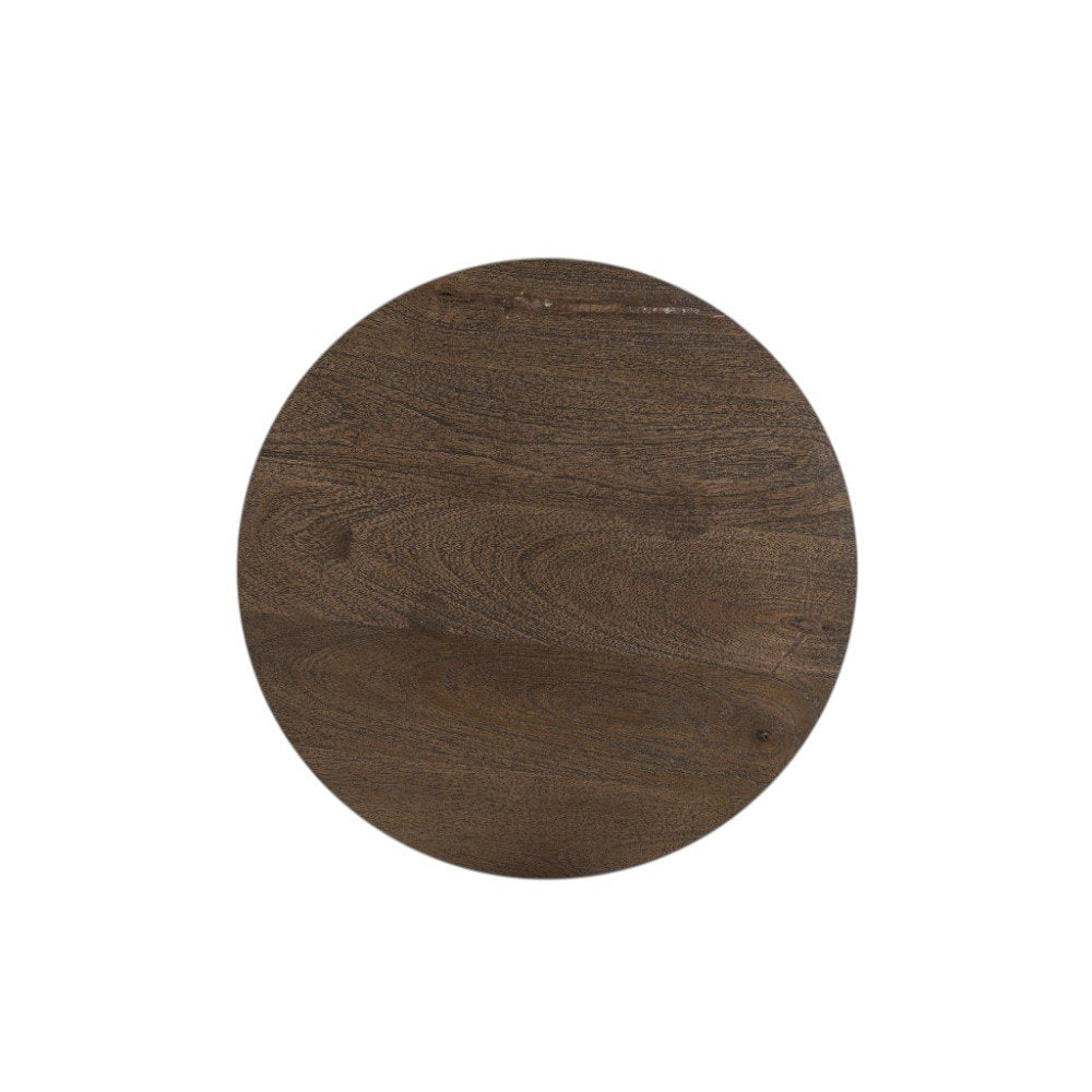 18" Dark Brown Solid Wood Round End Table HomeRoots