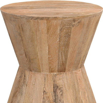 18" Wood Brown And Brown Wood Solid Wood Round End Table HomeRoots