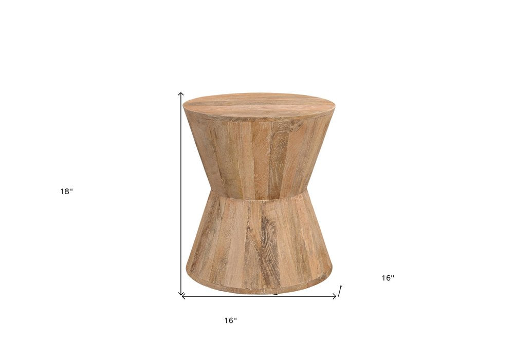 18" Wood Brown And Brown Wood Solid Wood Round End Table HomeRoots