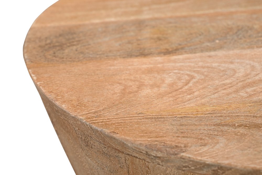18" Wood Brown And Brown Wood Solid Wood Round End Table — view 3