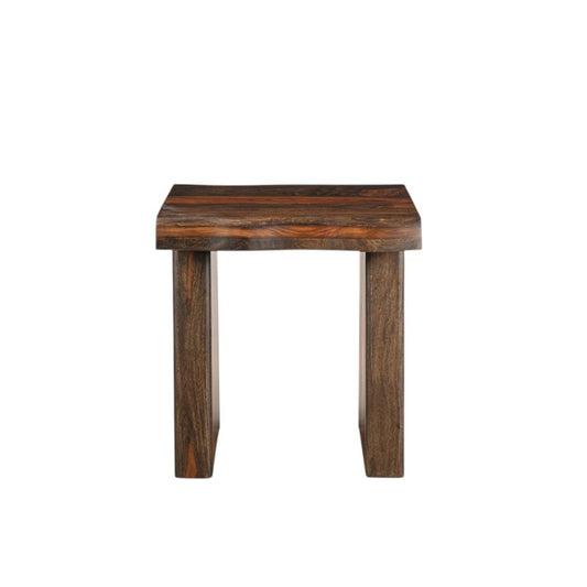 23" Dark Brown And Brown Wood Solid Wood Square End Table HomeRoots