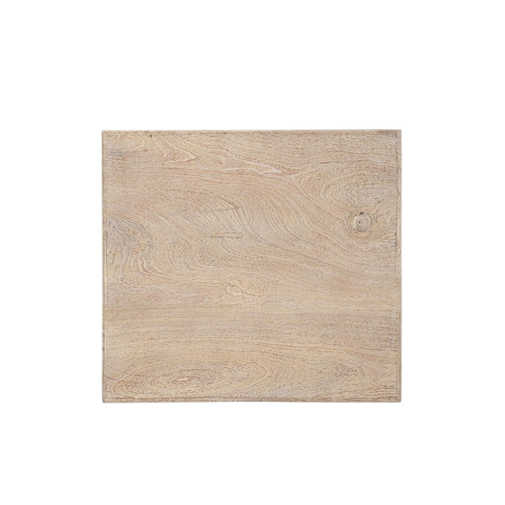 24" White Distressed Solid Wood Square End Table HomeRoots