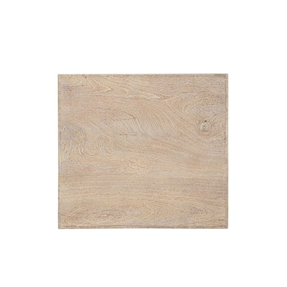 24" White Distressed Solid Wood Square End Table HomeRoots