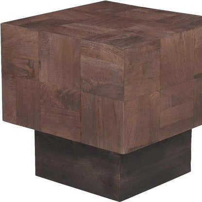 22" Black And Brown Solid Wood Square End Table HomeRoots