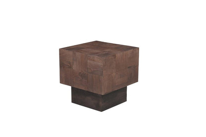 22" Black And Brown Solid Wood Square End Table HomeRoots
