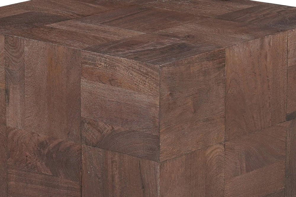 22" Black And Brown Solid Wood Square End Table HomeRoots