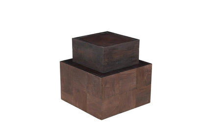 22" Black And Brown Solid Wood Square End Table HomeRoots