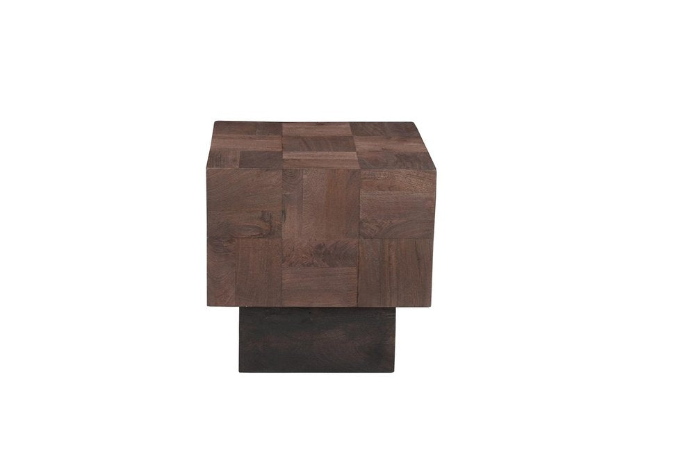 22" Black And Brown Solid Wood Square End Table HomeRoots