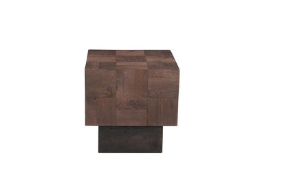 22" Black And Brown Solid Wood Square End Table HomeRoots