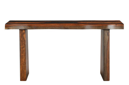 60" Dark Brown Solid Wood Frame Console Table - FurniFindUSA