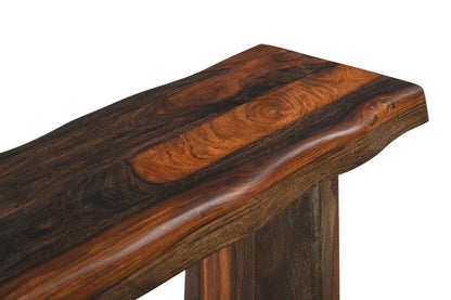 60" Dark Brown Solid Wood Frame Console Table - FurniFindUSA