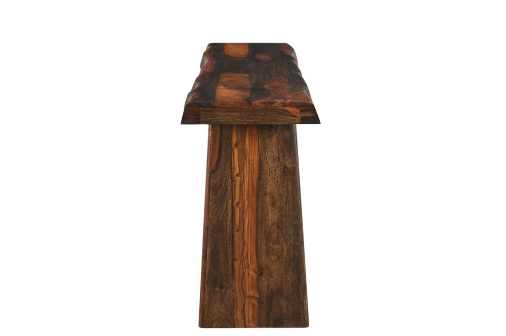 60" Dark Brown Solid Wood Frame Console Table HomeRoots