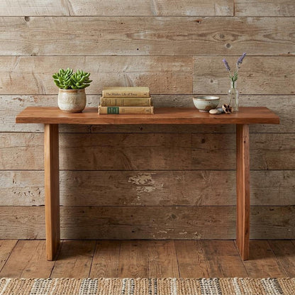 57" Chestnut Solid Wood Sled Console Table HomeRoots