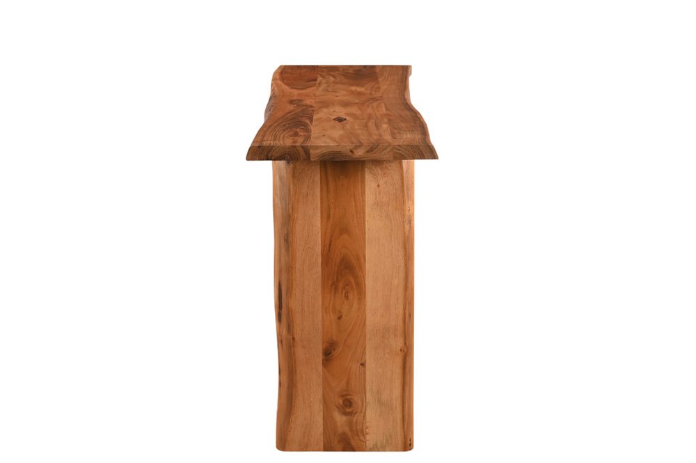 57" Chestnut Solid Wood Sled Console Table HomeRoots