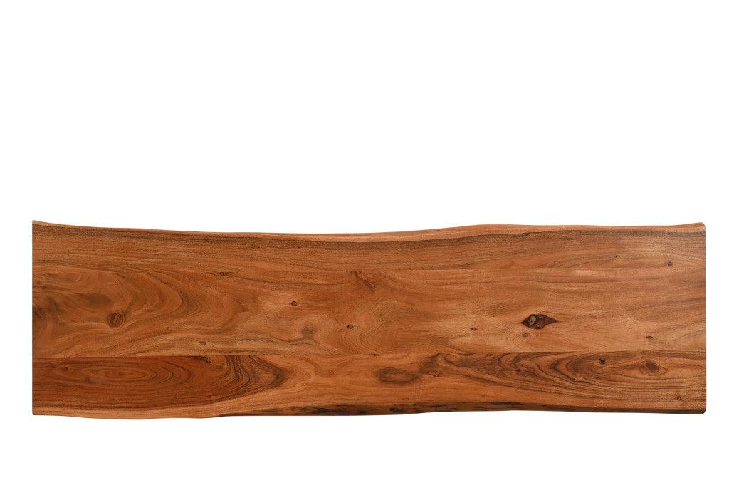 57" Chestnut Solid Wood Sled Console Table - FurniFindUSA