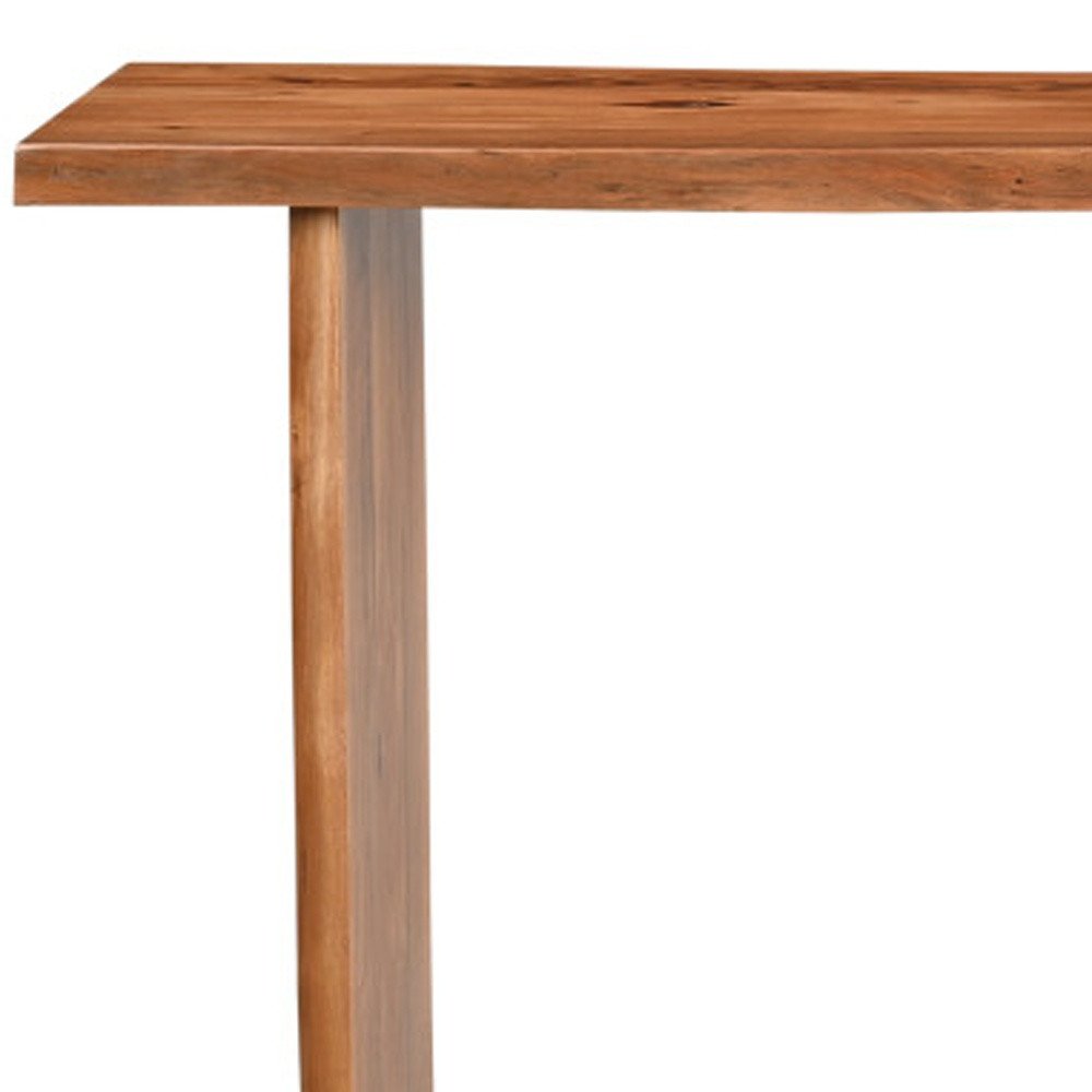 57" Chestnut Solid Wood Sled Console Table HomeRoots