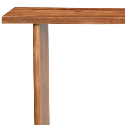 57" Chestnut Solid Wood Sled Console Table HomeRoots