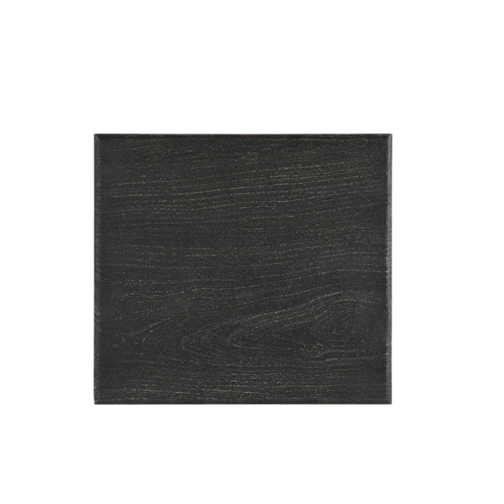 24" Black Distressed Solid Wood End Table HomeRoots